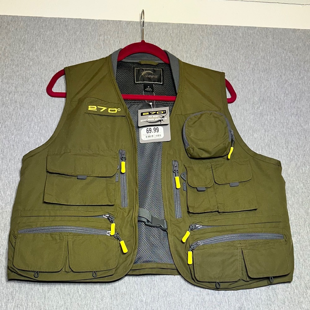 Bass Pro Shops WRFS 270 Fly Vest Mens Medium Loden Green Fishing Utility 56776